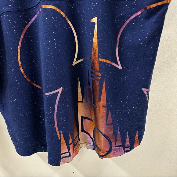 WDW 50th Anniversary Spirit Tee Long Sleeve T Shirt Blue Copper Mickey - Picture 9 of 12